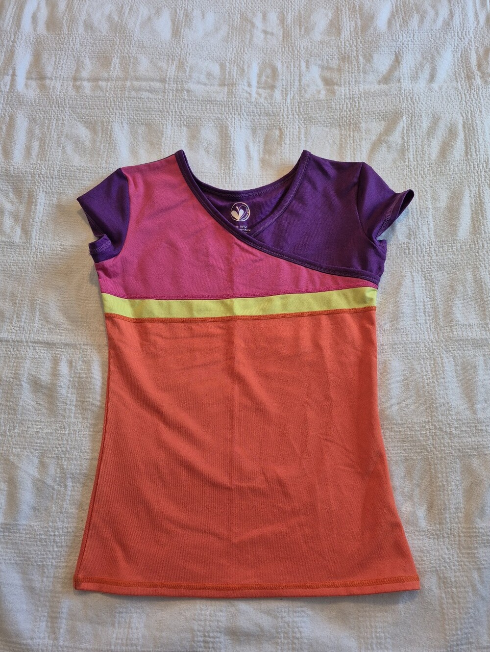 Limeapple Sport girls size 10 12 color block short sleeve shirt VGUC
